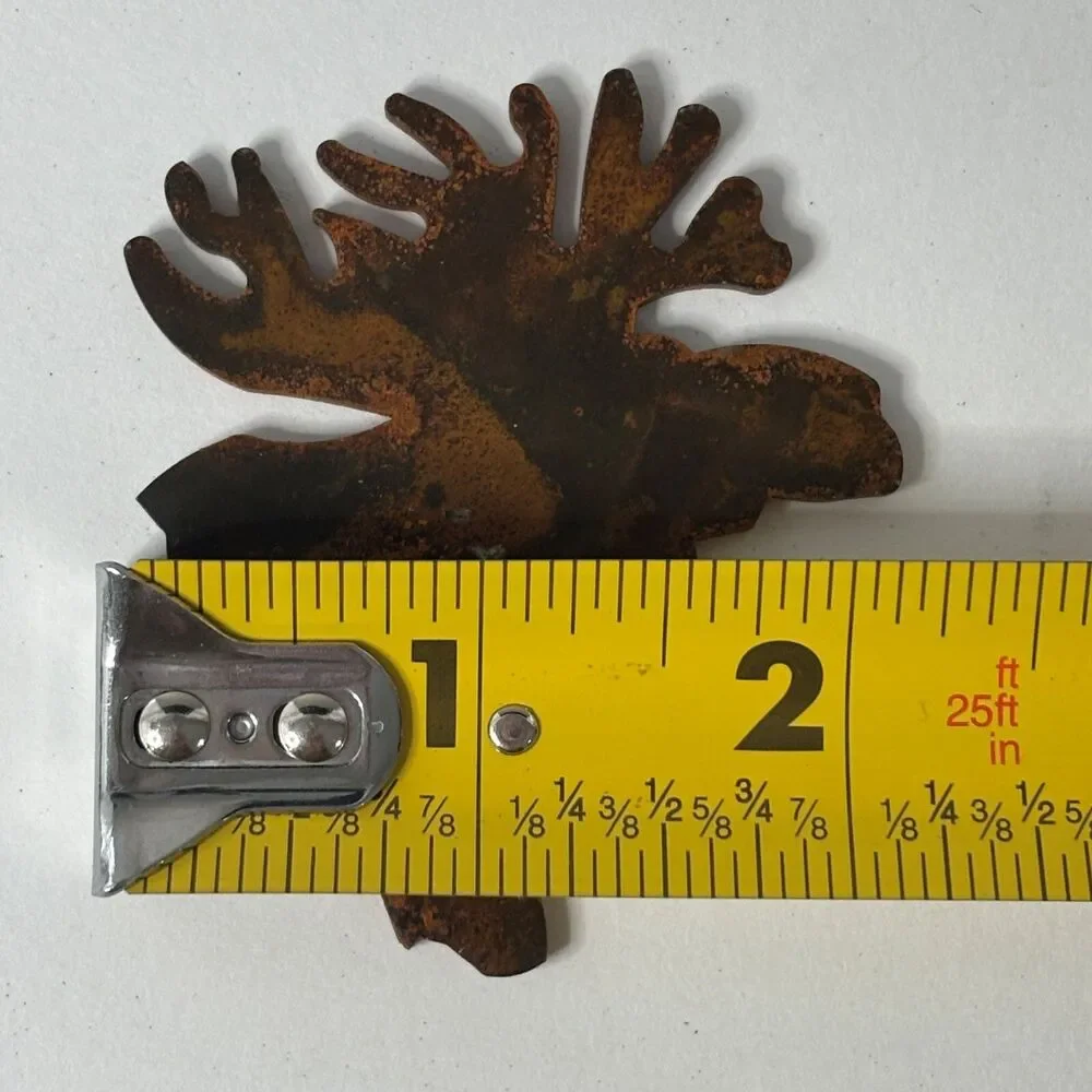 Reversible Moose Metal Drawer Knob Natural Rust Patina Lodge Cabin Core Rustic